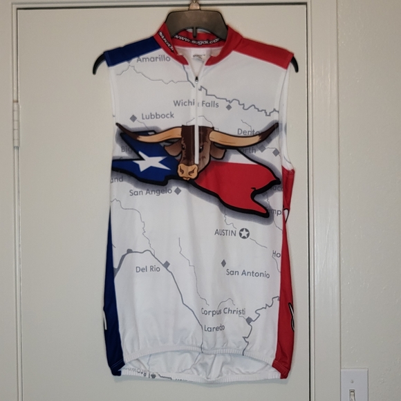 🚲 Sugoi Cycling jersey Texas rode map size L - Picture 2 of 5